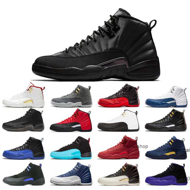Brand DesignerCasual 12s 12 Original Basketball Shoes For Man Black Purple Bulls FIBA Flu Game French Blue Gym Red Indigo Michigan O-black Revers