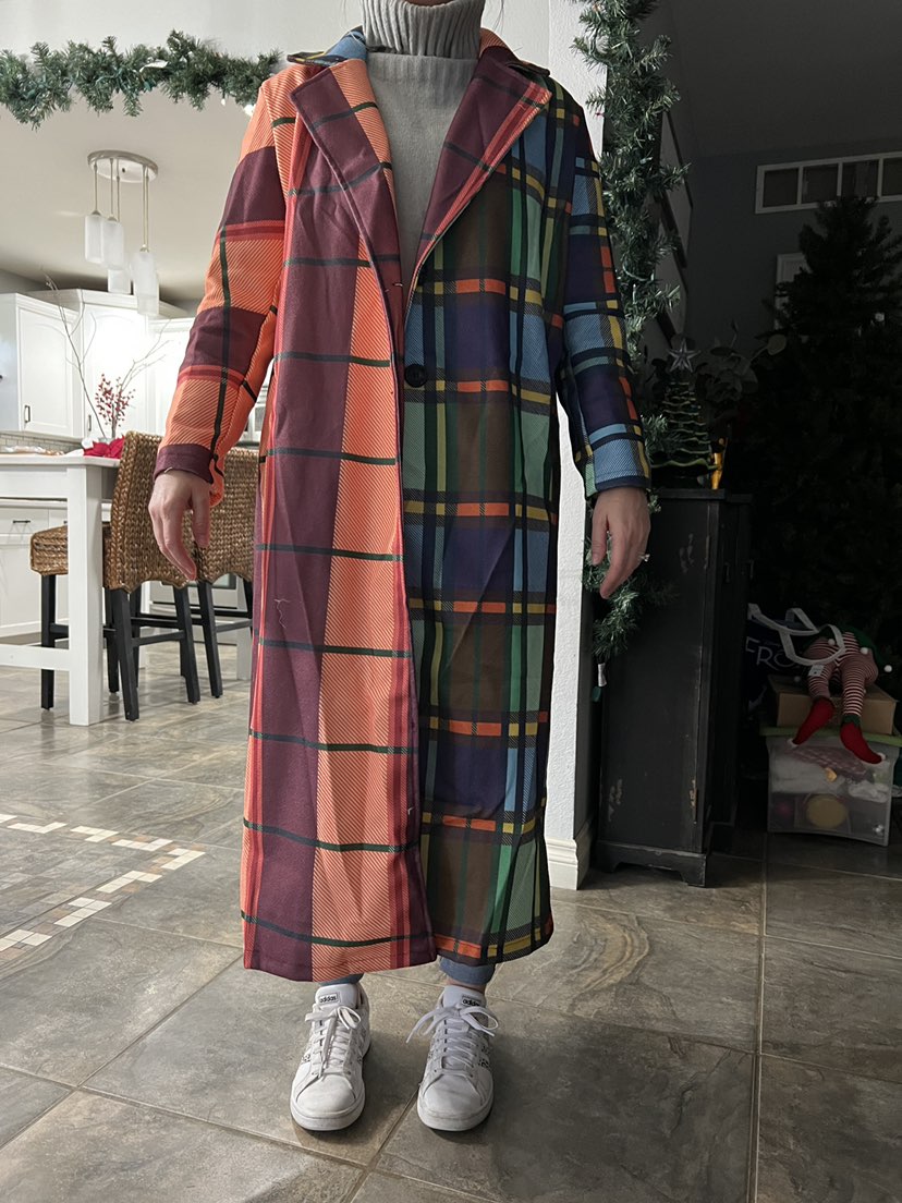 Elegant Autumn Street Lady Long Wool Cardigan Coats Fashion Floral Print Pocket Long-Sleeve Jacket Winter Women Blend Wools Coat AAA