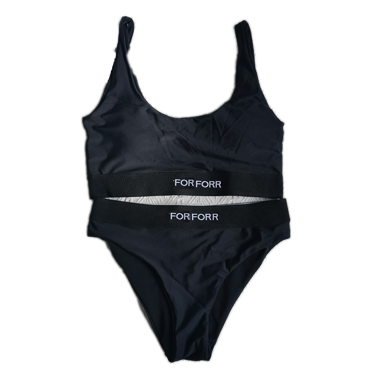 Letters Webbing Women Tankinis Swimwear Black High Rise Bikinis Summer Holiday Split Swimsuits Padded Beach Bathing Suit, Black with label
Letters Webbing Women Tankinis Swimwear Black High Rise Bikinis Summer Holiday Split Swimsuits Padded Beach Bathing Suit, Black with label
