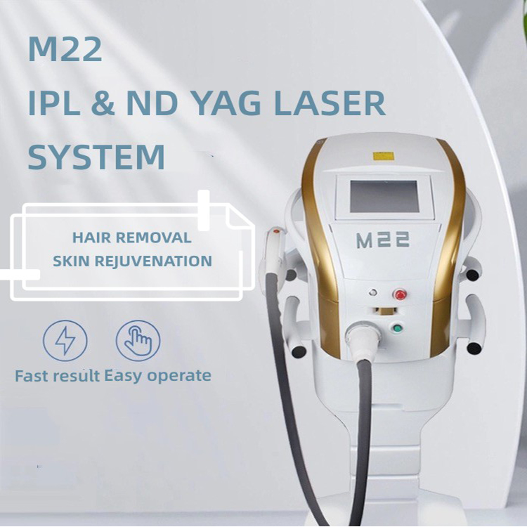 M22 IPL OPT Laser Hair Removal Q-Switched Nd Yag Lasers Tattoo Removal Machine Professional Device Full Body for Treatment Freckle Spot Chlosma Melasm
