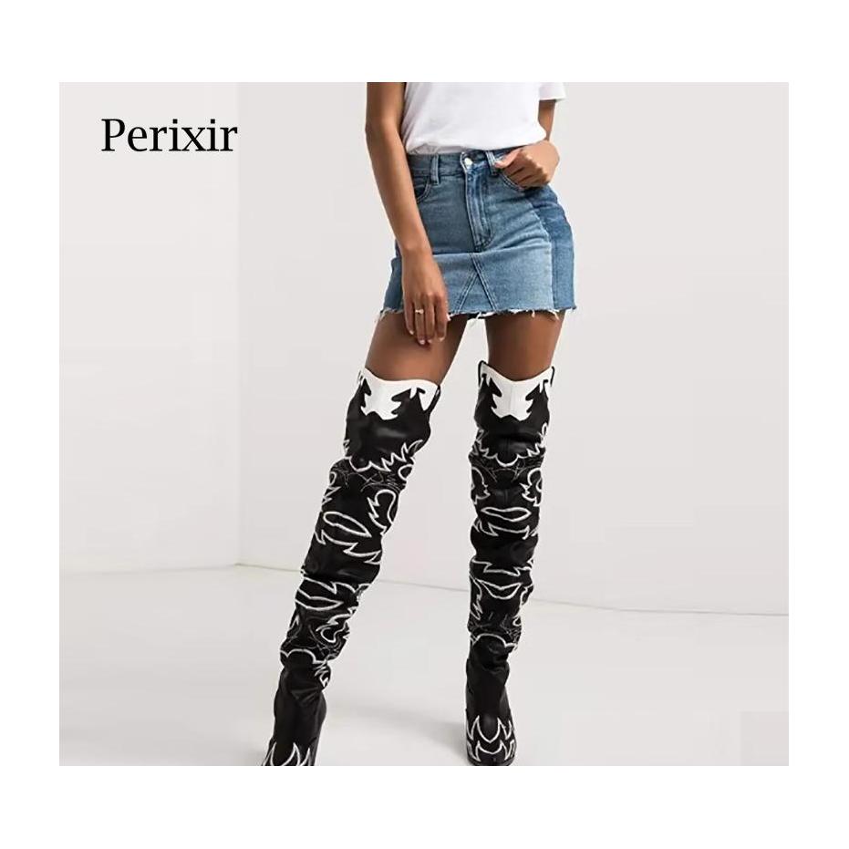 Boots Perixir Women Western Over The Knee High Embroider Pointed Toe Cowgirl Long Booties Sexy Hoof Heel Winter Shoes 201126 Drop De Dh3Rn, Black-red
Boots Perixir Women Western Over The Knee High Embroider Pointed Toe Cowgirl Long Booties Sexy Hoof Heel Winter Shoes 201126 Drop De Dh3Rn, Black-red