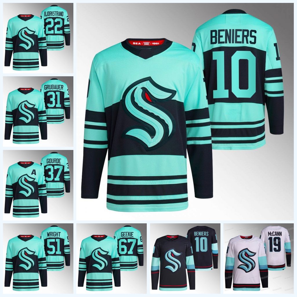 10 Matty Beniers Seattle Reverse Retro Jersey Kraken Philipp Grubauer Shane Wright Cale Fleury Andre Burakovsky Oliver Bjorkstrand Morgan Geekie Yanni Gourde, Concept
10 Matty Beniers Seattle Reverse Retro Jersey Kraken Philipp Grubauer Shane Wright Cale Fleury Andre Burakovsky Oliver Bjorkstrand Morgan Geekie Yanni Gourde, Concept