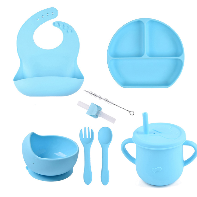 Cups Dishes Utensils Dinnerware Set Plates and Bowl Baby Silicone Tableware Cup PlateTray Bibs Children Nonslip Free Plate for 221208
Cups Dishes Utensils Dinnerware Set Plates and Bowl Baby Silicone Tableware Cup PlateTray Bibs Children Nonslip Free Plate for 221208