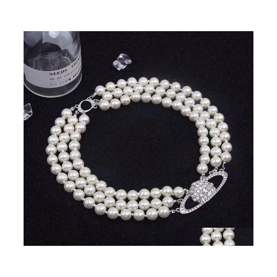 Beaded Necklaces Pearl Diamond Tennis Necklace Woman Sier Plating Triple Chains Vintage Trendy Style Desigenr Jewelry Charming Girls Dhpvt
Beaded Necklaces Pearl Diamond Tennis Necklace Woman Sier Plating Triple Chains Vintage Trendy Style Desigenr Jewelry Charming Girls Dhpvt