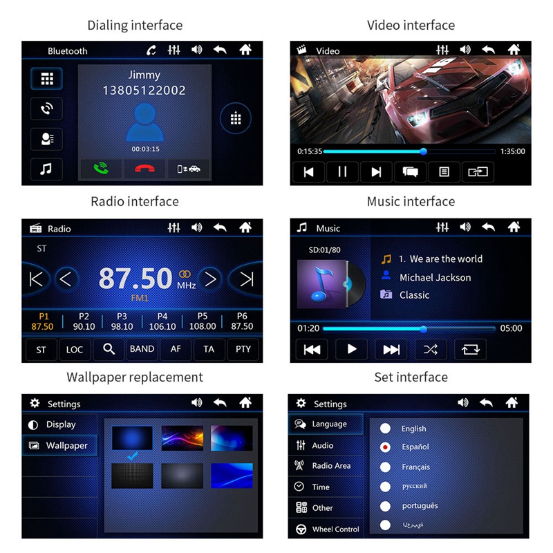 Retractable 7 inch Touch Screen Flip Out Screen Car Stereo with Wireless Carplay and Android Auto, Radio Support Bluetooth/SWC/USB/FM + Backup Camera 