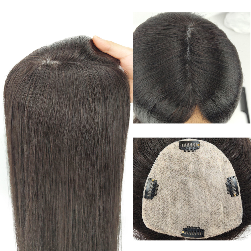 Fashion European Virgin Human Hair Topper for Women silk top smooth Toupee 4 Clips In Toppers Fine Hairpiece Natural Scalp skin base hairs piece 15X16CM black or brown, Natural color
Fashion European Virgin Human Hair Topper for Women silk top smooth Toupee 4 Clips In Toppers Fine Hairpiece Natural Scalp skin base hairs piece 15X16CM black or brown, Natural color