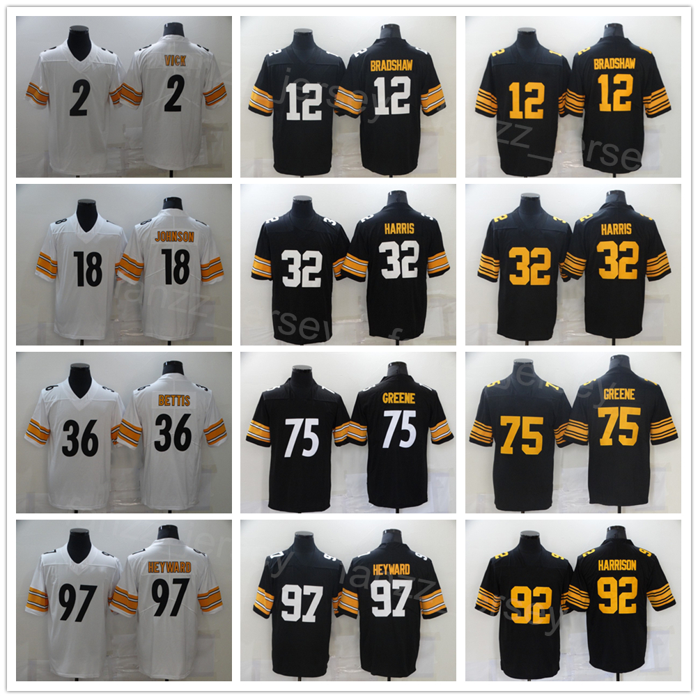 Men Football 97 Cameron Heyward Jersey 18 Diontae Johnson 12 Terry Bradshaw 32 Harris 36 Jerome Bettis 75 Joe Greene 92 James Harrison 2 Mike Vick Stitched Black White, Yellow
Men Football 97 Cameron Heyward Jersey 18 Diontae Johnson 12 Terry Bradshaw 32 Harris 36 Jerome Bettis 75 Joe Greene 92 James Harrison 2 Mike Vick Stitched Black White, Yellow