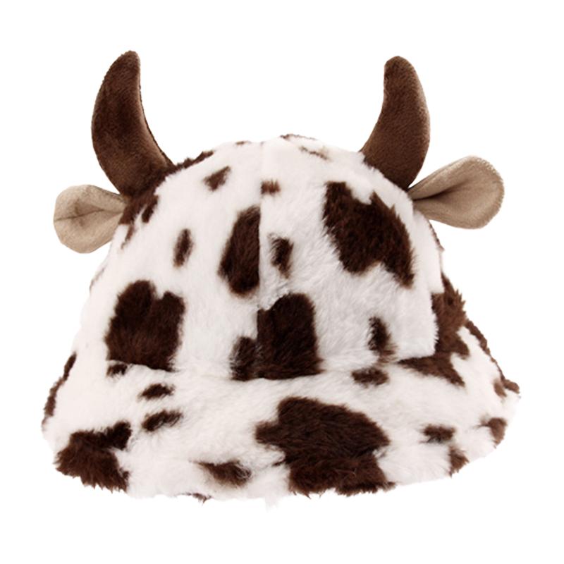 Berets Furry Bucket Hat Cow Print Kawaii With Ears And Horns For Women Girls Winter Plush Fisherman Cap, Black
Berets Furry Bucket Hat Cow Print Kawaii With Ears And Horns For Women Girls Winter Plush Fisherman Cap, Black