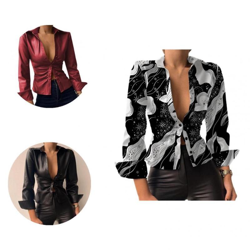 Women' Blouses & Shirts Spring Shirt Trendy Comfortable Long Sleeve Fit Lady Coat For Parties Jacket, Blue
Women' Blouses & Shirts Spring Shirt Trendy Comfortable Long Sleeve Fit Lady Coat For Parties Jacket, Blue