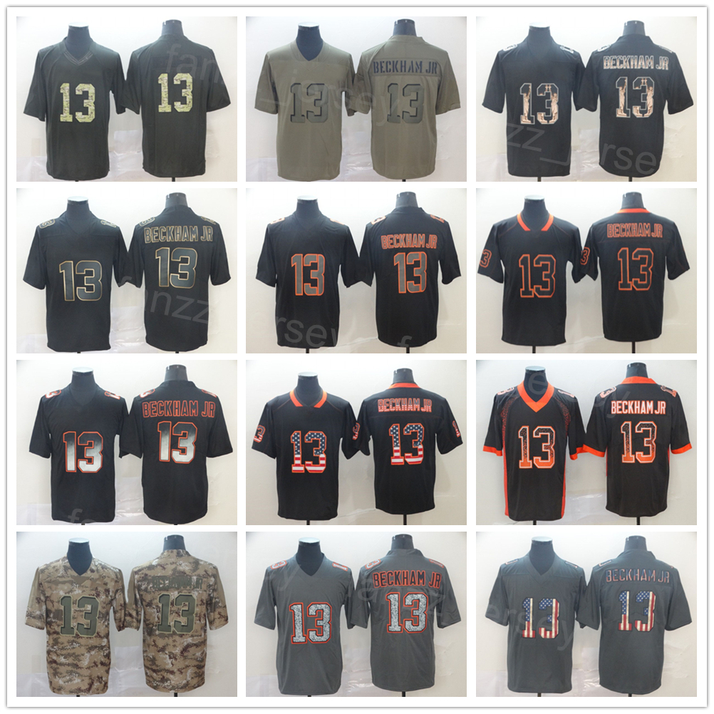 

Men Football 13 Odell Beckham Jr Jersey Goddess Hyphenation Shadow Flag Smoke Hemp Grey Drift Rainbow Leopard Grain Black Grey Army Green Salute To Service Stitched