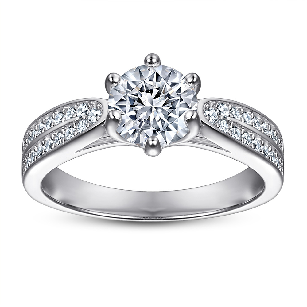 Wedding Accessories Pure Silver Engagement Rings Fadeless Single Round Diamond Birdal Ring Proposal Ring No Fading Ladies Jewelry TL-071
Wedding Accessories Pure Silver Engagement Rings Fadeless Single Round Diamond Birdal Ring Proposal Ring No Fading Ladies Jewelry TL-071