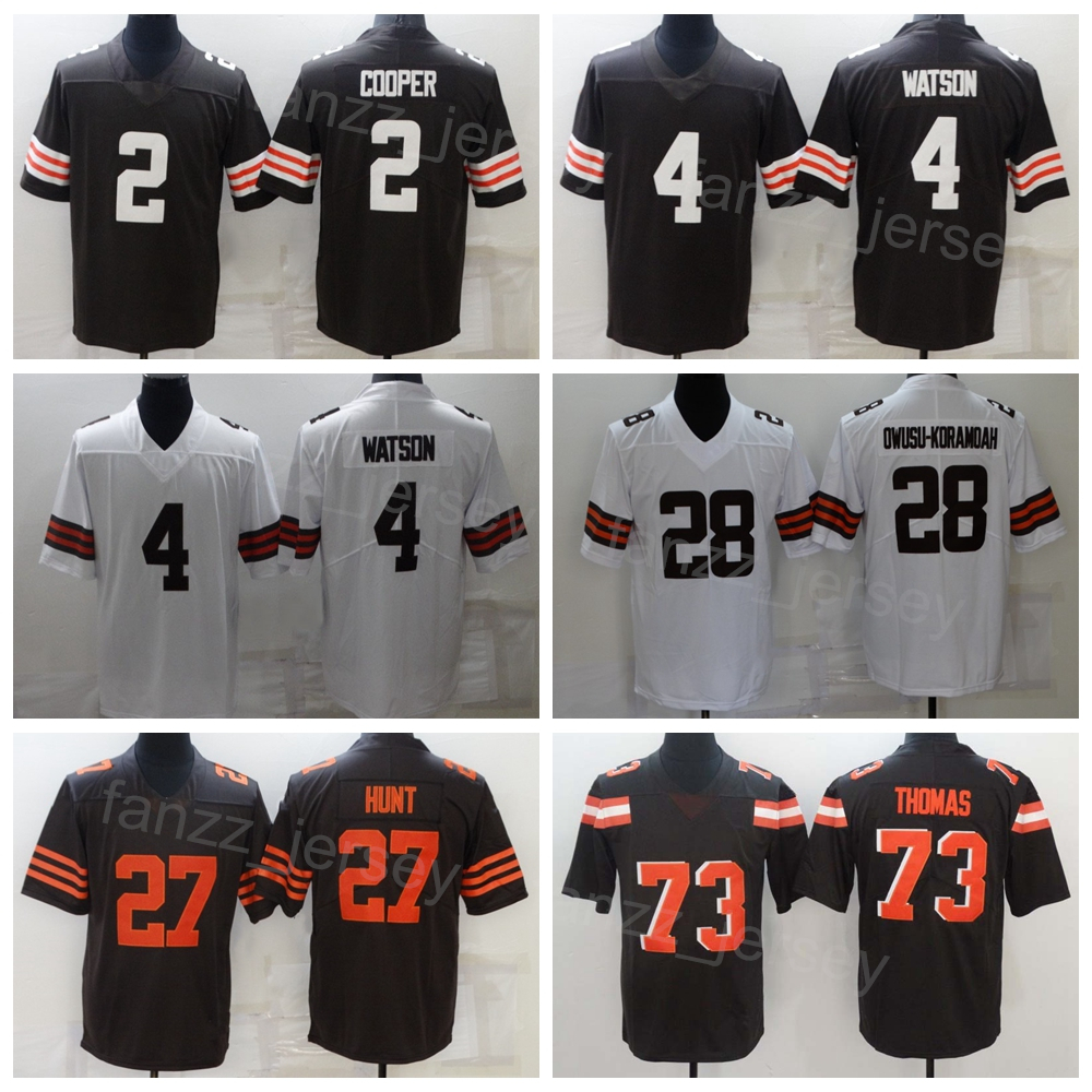 Men Football 2 Amari Cooper Jerseys 4 Deshaun Watson 28 Jeremiah Owusu-Koramoah 27 Kareem Hunt 73 Joe Thomas Embroidery And Stitched Team Brown White Breathable
Men Football 2 Amari Cooper Jerseys 4 Deshaun Watson 28 Jeremiah Owusu-Koramoah 27 Kareem Hunt 73 Joe Thomas Embroidery And Stitched Team Brown White Breathable