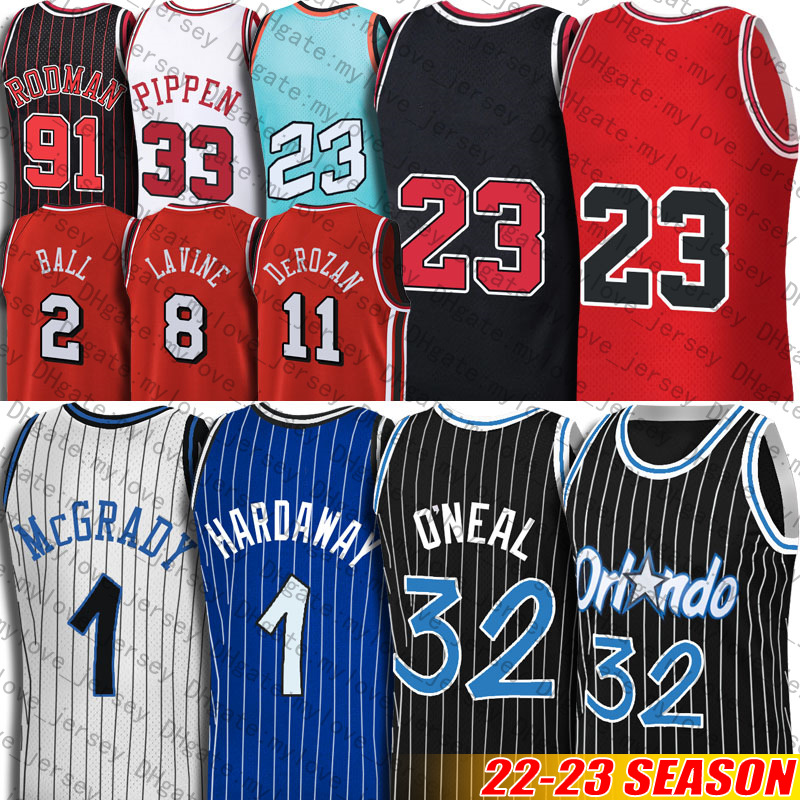 basketball jersey Shaquille ONeal Anfernee Hardaway jersey DeMar DeRozan Zach LaVine Lonzo Ball 11 8 2 Michael Pippen sddx