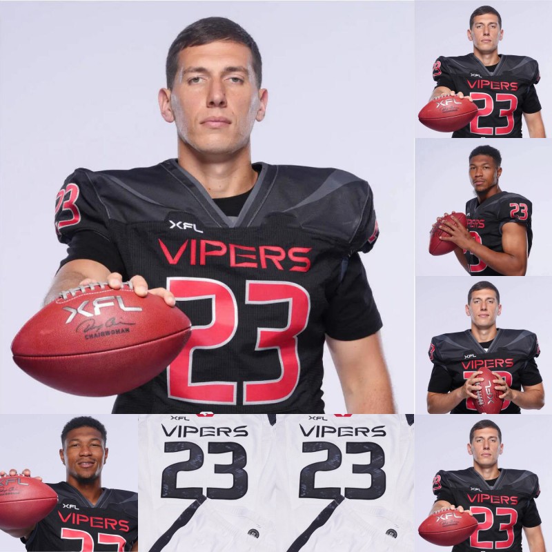 2023 Vipers Jersey Brett Hundley Jalan McClendon Luis Perez Brian Burt John Lovett Rod Smith DeAndre Torrey Geronimo Allison Jeff Badet XFL Football Jerseys, White
2023 Vipers Jersey Brett Hundley Jalan McClendon Luis Perez Brian Burt John Lovett Rod Smith DeAndre Torrey Geronimo Allison Jeff Badet XFL Football Jerseys, White