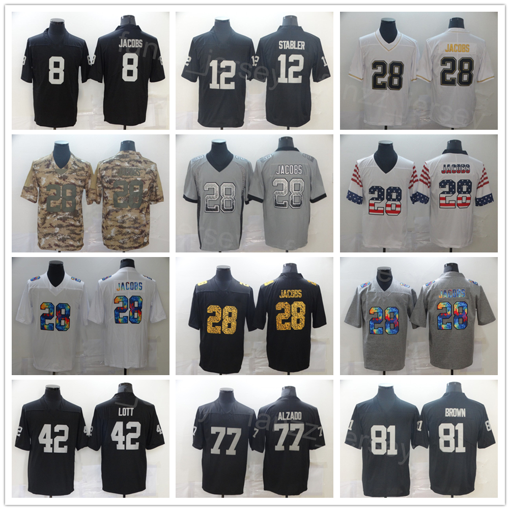 Men Football 28 Josh Jacobs Jersey 12 Ken Stabler 42 Ronnie Lott 77 Lyle Alzado 81 Tim Brown Leopard Grain Rainbow Hemp Grey Flag Camo Color Rush For Sport Fans Sewn On, Black
Men Football 28 Josh Jacobs Jersey 12 Ken Stabler 42 Ronnie Lott 77 Lyle Alzado 81 Tim Brown Leopard Grain Rainbow Hemp Grey Flag Camo Color Rush For Sport Fans Sewn On, Black