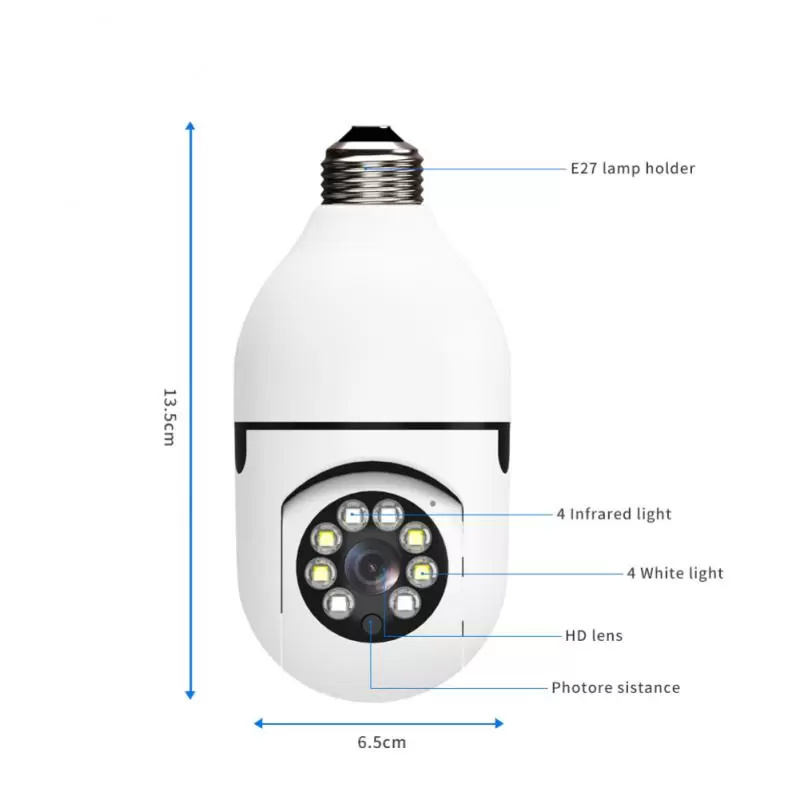 New 360 Wifi Panorama Camera Bulb Panoramic Night Vision Two Way Audio Home Security Video Surveillance Fisheye Lamp Wifi Cameras
