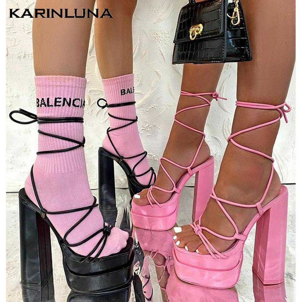 Sandals KarinLuna 2022 Summer Sandals Women Shoes Super High Heels With High Platform Sexy Party Club Pumps Designer Shoes T221209, Pink 1
Sandals KarinLuna 2022 Summer Sandals Women Shoes Super High Heels With High Platform Sexy Party Club Pumps Designer Shoes T221209, Pink 1