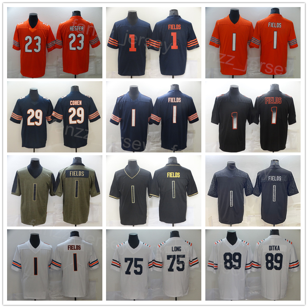 Men Football 1 Justin Fields Jersey 29 Tarik Cohen 89 Mike Ditka 23 Devin Hester Hyphenation Shadow Smoke Army Green Salute to Service Color Rush Navy Blue Orange Team
Men Football 1 Justin Fields Jersey 29 Tarik Cohen 89 Mike Ditka 23 Devin Hester Hyphenation Shadow Smoke Army Green Salute to Service Color Rush Navy Blue Orange Team