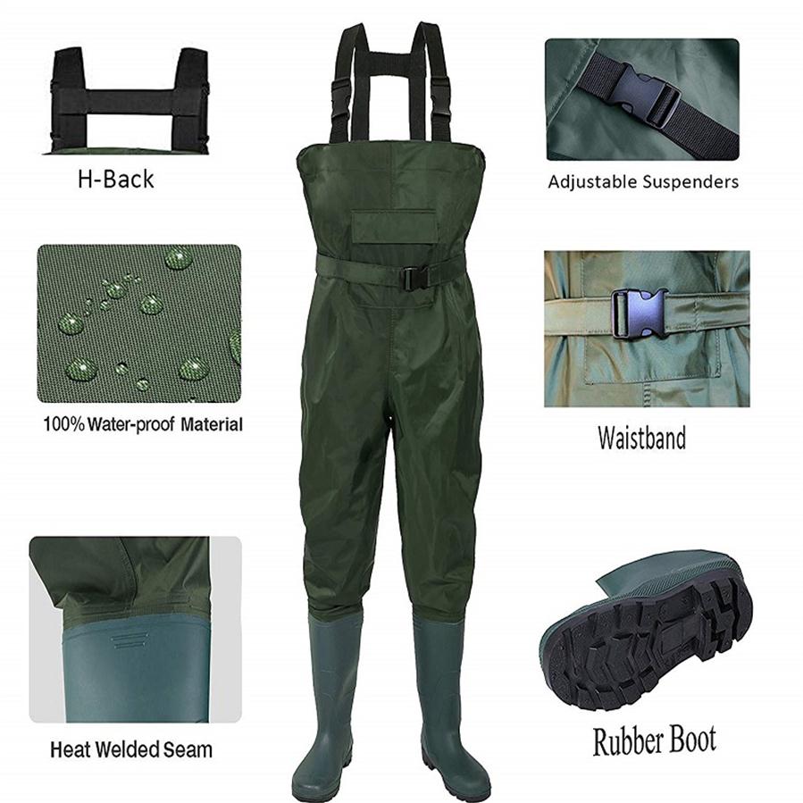Others Apparel 100 Waterproof Fishing Waders For Fisherman Breathe ly Nylon PVC Chest Man1328p
