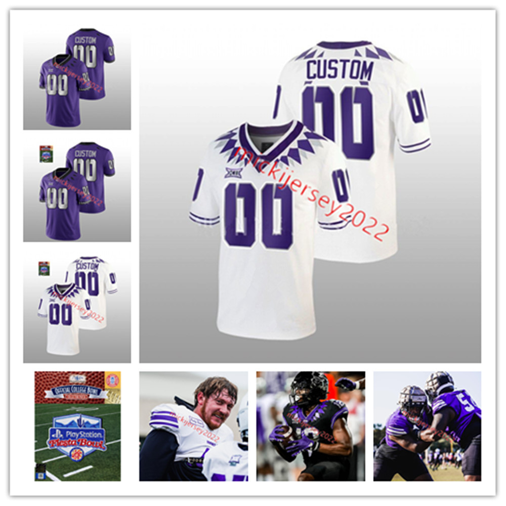 Stitched TCU Horned Frogs Custom Football Jersey 5 LaDainian Tomlinson 7 Kenny Hill 30 Garret Wallow 94 Corey Bethley 33 Sewo Olonilua Jerseys, Purple/retro limited
Stitched TCU Horned Frogs Custom Football Jersey 5 LaDainian Tomlinson 7 Kenny Hill 30 Garret Wallow 94 Corey Bethley 33 Sewo Olonilua Jerseys, Purple/retro limited
