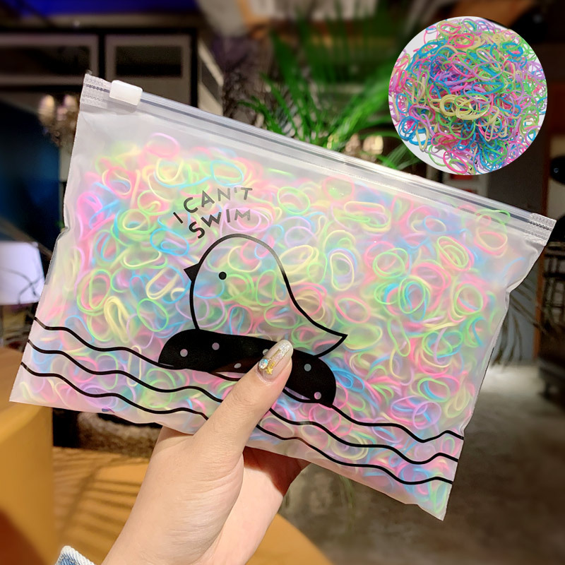 1000Pcs/Pack Colorful Small Disposable Elastic Bands Scrunchie Girls Rubber Band Ponytail Holder Accessories Hair Ties