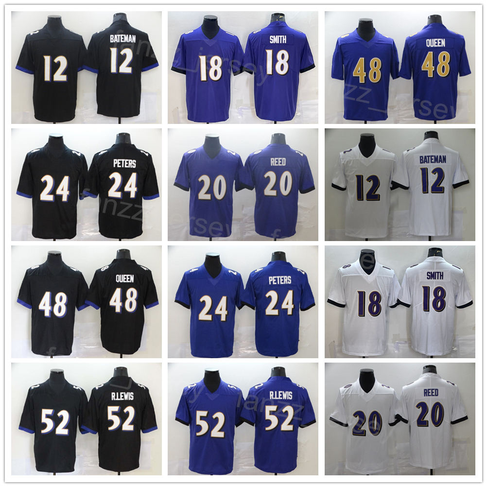 Men Football 24 Marcus Peters Jersey 12 Rashod Bateman 18 Breshad Perriman 20 Ed Reed 48 Patrick Queen 52 Ray Lewis Purple White Black Team Stitched Vapor Color Rush
Men Football 24 Marcus Peters Jersey 12 Rashod Bateman 18 Breshad Perriman 20 Ed Reed 48 Patrick Queen 52 Ray Lewis Purple White Black Team Stitched Vapor Color Rush