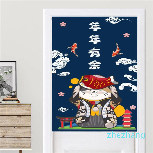 Gauges Curtain Japanese Lucky Cat Door Bedroom Partition Kitchen Toilet Feng Shui Japan Home Decor Noren