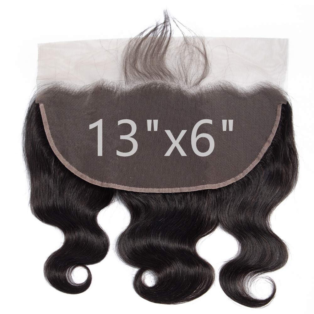 Free shipping 13x6 Tranparent HD Lace Frontal Brazilian Body Wave Human Natural Black Closure Pre Plucked With Baby Hair