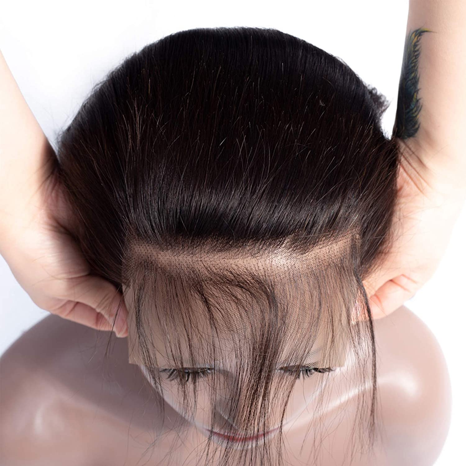 Free shipping 13x6 Tranparent HD Lace Frontal Brazilian Body Wave Human Natural Black Closure Pre Plucked With Baby Hair