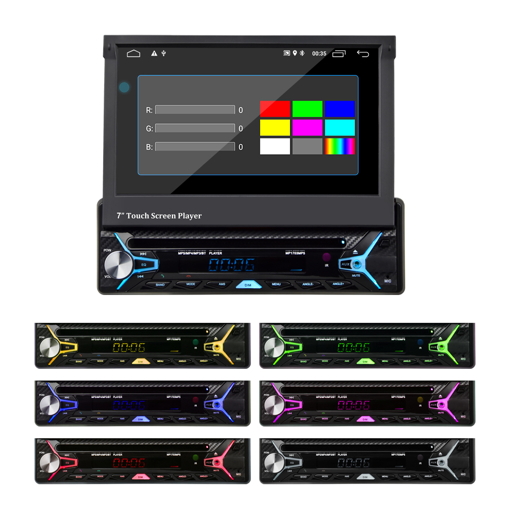 7 inch Android 10.0 Automatic Telescopic Car Multimedia Player 2GB +32G Carplay Car Radio Universal Car Stereo With GPS Navigation FM AM Rearview Came