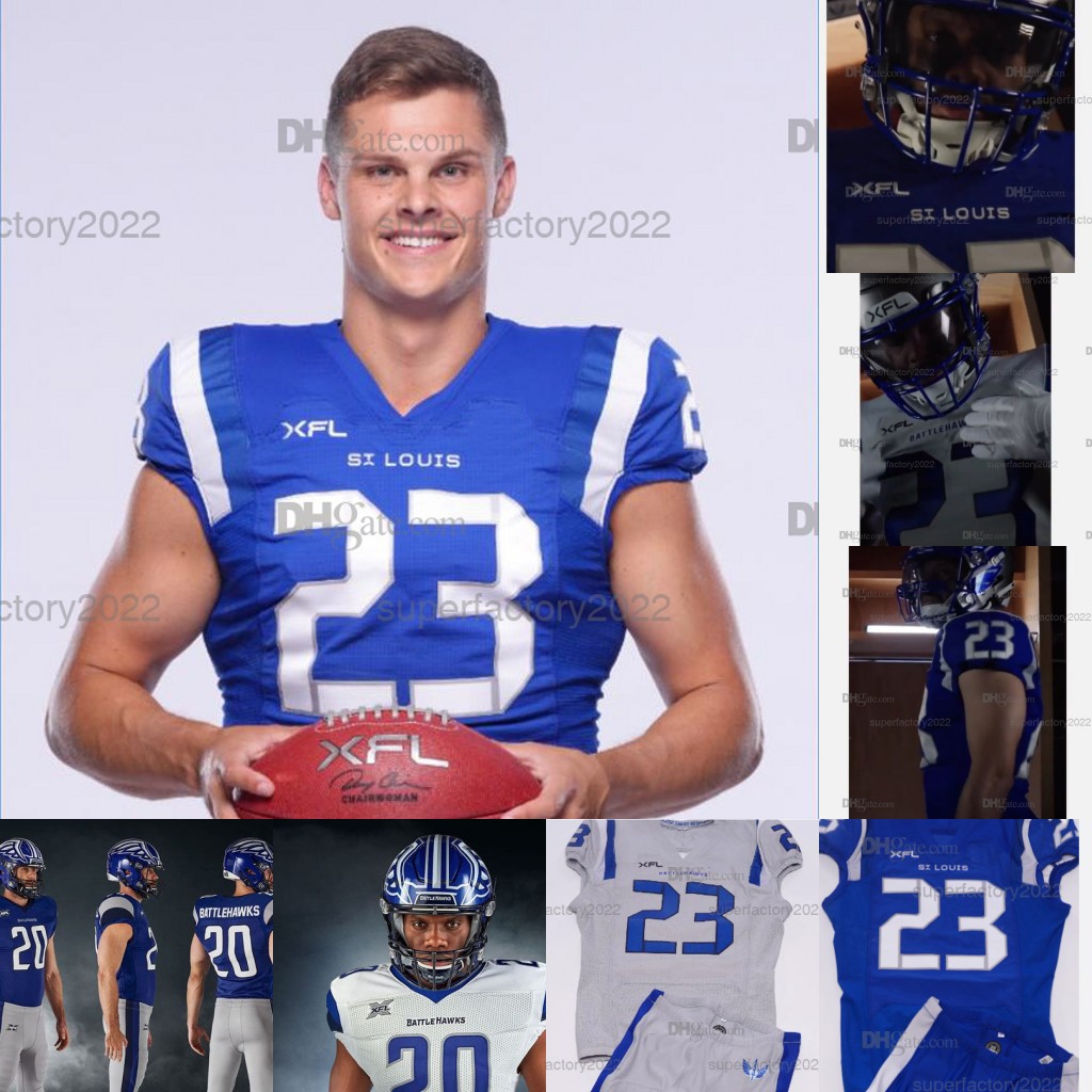 2023 St. Louis BattleHawks Jerseys AJ McCarron Hakeem Butler Austin Proehl Jake Sutherland Juwan Bushell-Beatty Steven Mitchell Brian Hill XFL Football Jersey, 2023 gray
2023 St. Louis BattleHawks Jerseys AJ McCarron Hakeem Butler Austin Proehl Jake Sutherland Juwan Bushell-Beatty Steven Mitchell Brian Hill XFL Football Jersey, 2023 gray