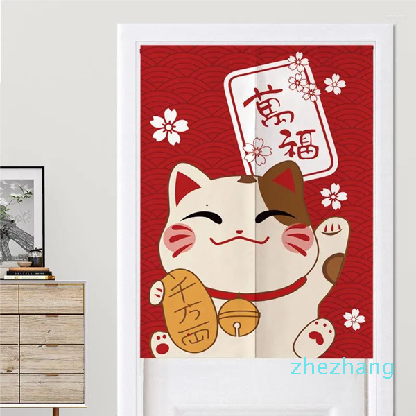 Gauges Curtain Japanese Lucky Cat Door Bedroom Partition Kitchen Toilet Feng Shui Japan Home Decor Noren
