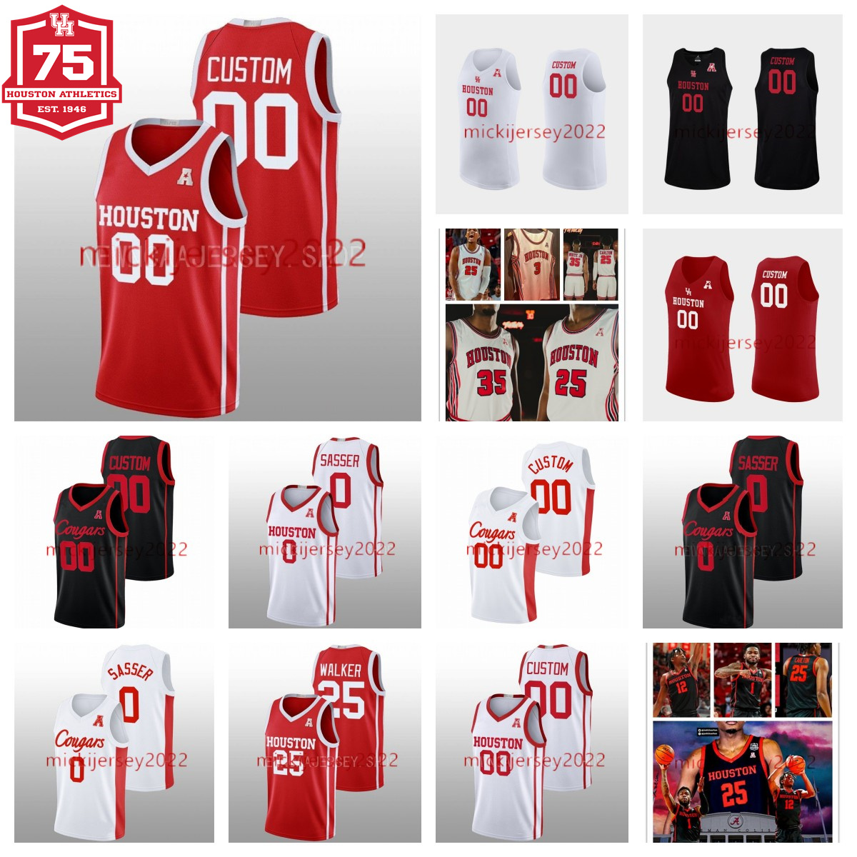 Stitched College Custom houston cougars Basketball Ramon Walker Jr. Darius Bowser Ja'Vier Francis Tramon Mark J'Wan Roberts Marcus Sasser Mens Youth houston Jerseys, Retro black
Stitched College Custom houston cougars Basketball Ramon Walker Jr. Darius Bowser Ja'Vier Francis Tramon Mark J'Wan Roberts Marcus Sasser Mens Youth houston Jerseys, Retro black