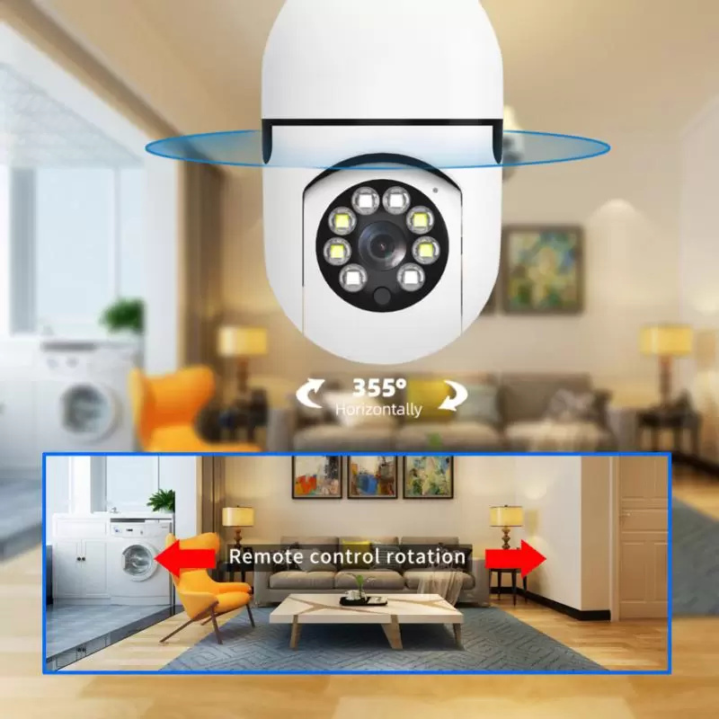 New 360 Wifi Panorama Camera Bulb Panoramic Night Vision Two Way Audio Home Security Video Surveillance Fisheye Lamp Wifi Cameras