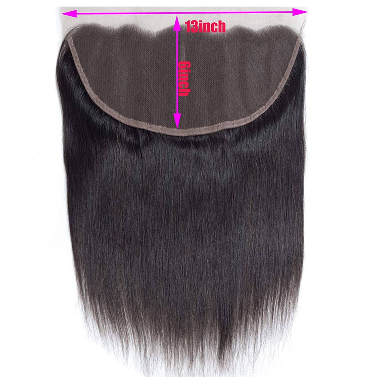 13X6 Tranparent HD Lace Frontal Brazilian Straight Human Natural Black Closure Pre Plucked With Baby Hair
