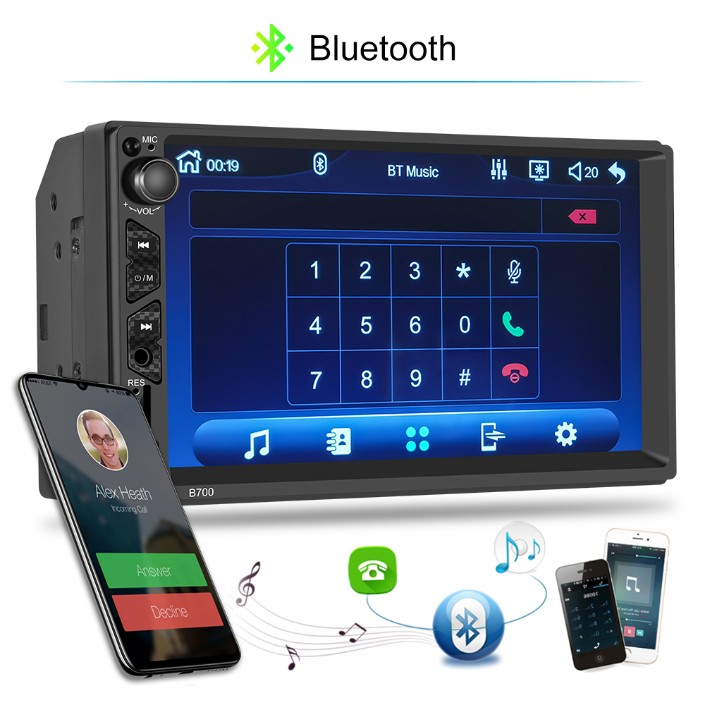 2 Din Carplay Car Radio Bluetooth Android Auto Stereo Receiver 7" Touch Screen MP5 Multimedia Player USB For Universal