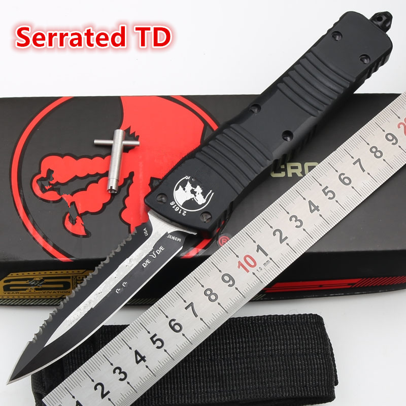 JUFULE Serrated Combat Troodon Automatic knife Bounty Hunter Aluminum Alloy CNC D2 blade Wallet Pocket Knives mICRo UTX85 A07 TECH Auto knifes
JUFULE Serrated Combat Troodon Automatic knife Bounty Hunter Aluminum Alloy CNC D2 blade Wallet Pocket Knives mICRo UTX85 A07 TECH Auto knifes