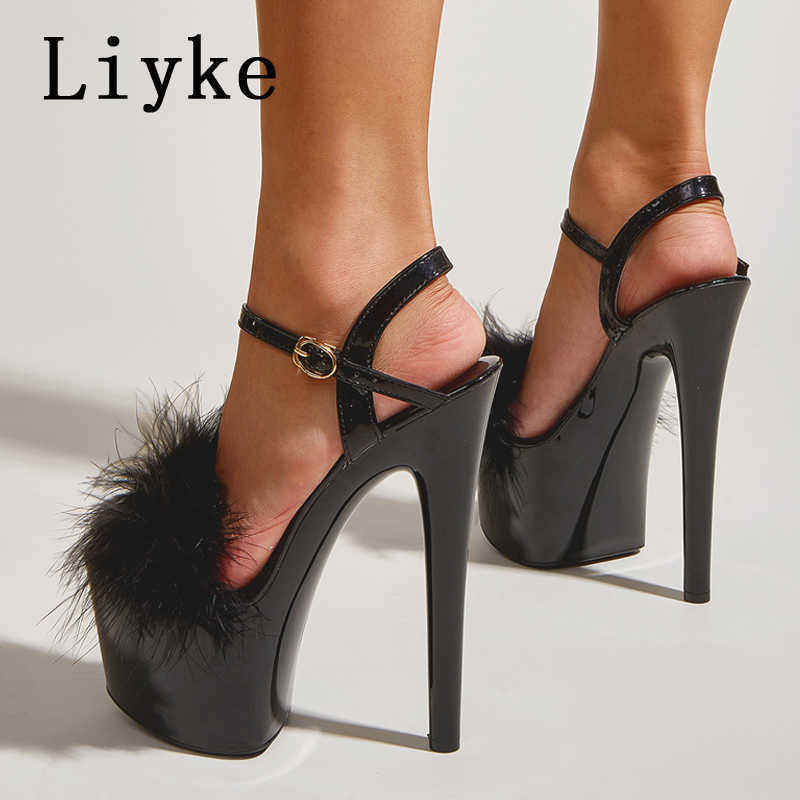 Sandals Liyke Sexy 17cm Red High Heels Platform Pole Dance Stripper Shoes Women Fashion Fur Fuzzy Peep Toe Buckle Strap Wedding Sandals T221209, White
Sandals Liyke Sexy 17cm Red High Heels Platform Pole Dance Stripper Shoes Women Fashion Fur Fuzzy Peep Toe Buckle Strap Wedding Sandals T221209, White