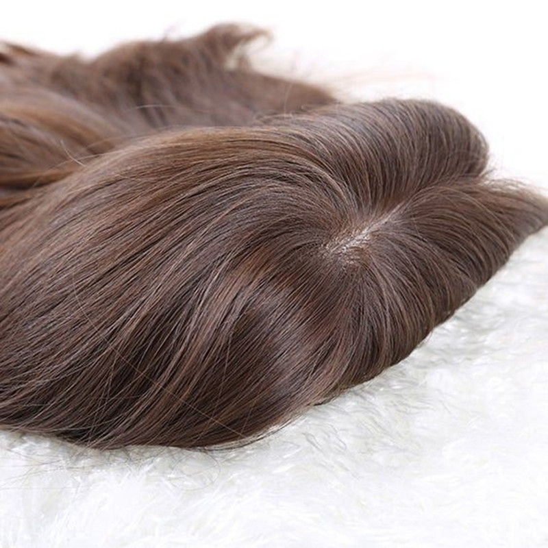 16" Premium Human hair topper silk top skin base natural scalp 6x6" volume toppers clip in Best toupee women hairs piece 15x16CM brown or bl