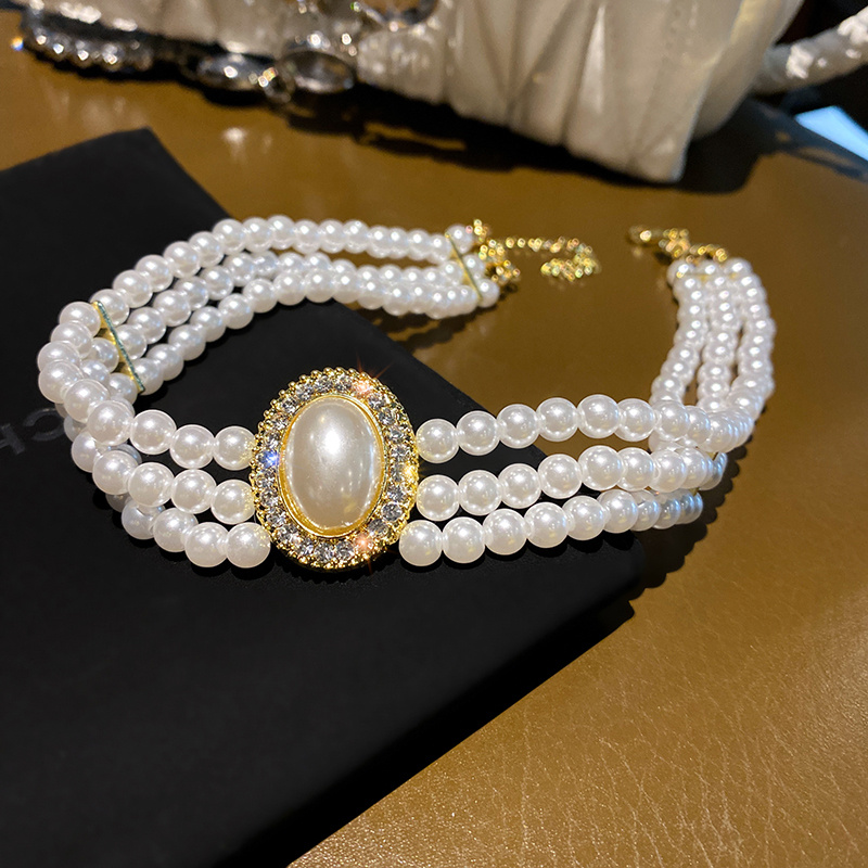 Luxury Necklaces Designer Jewelry Vintage Multilayer Pearl Chokers for Women Mabe pearl colorful Crystal Necklace Evening gown accessories Holiday gif