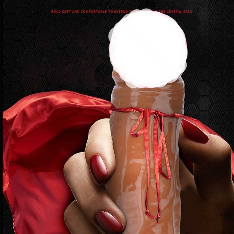 Sex Toy Massager Reusable Penis Sleeve Toys for Men Male Dildo Enhancer Dick Extender Extension Delay Ejaculation Ring
