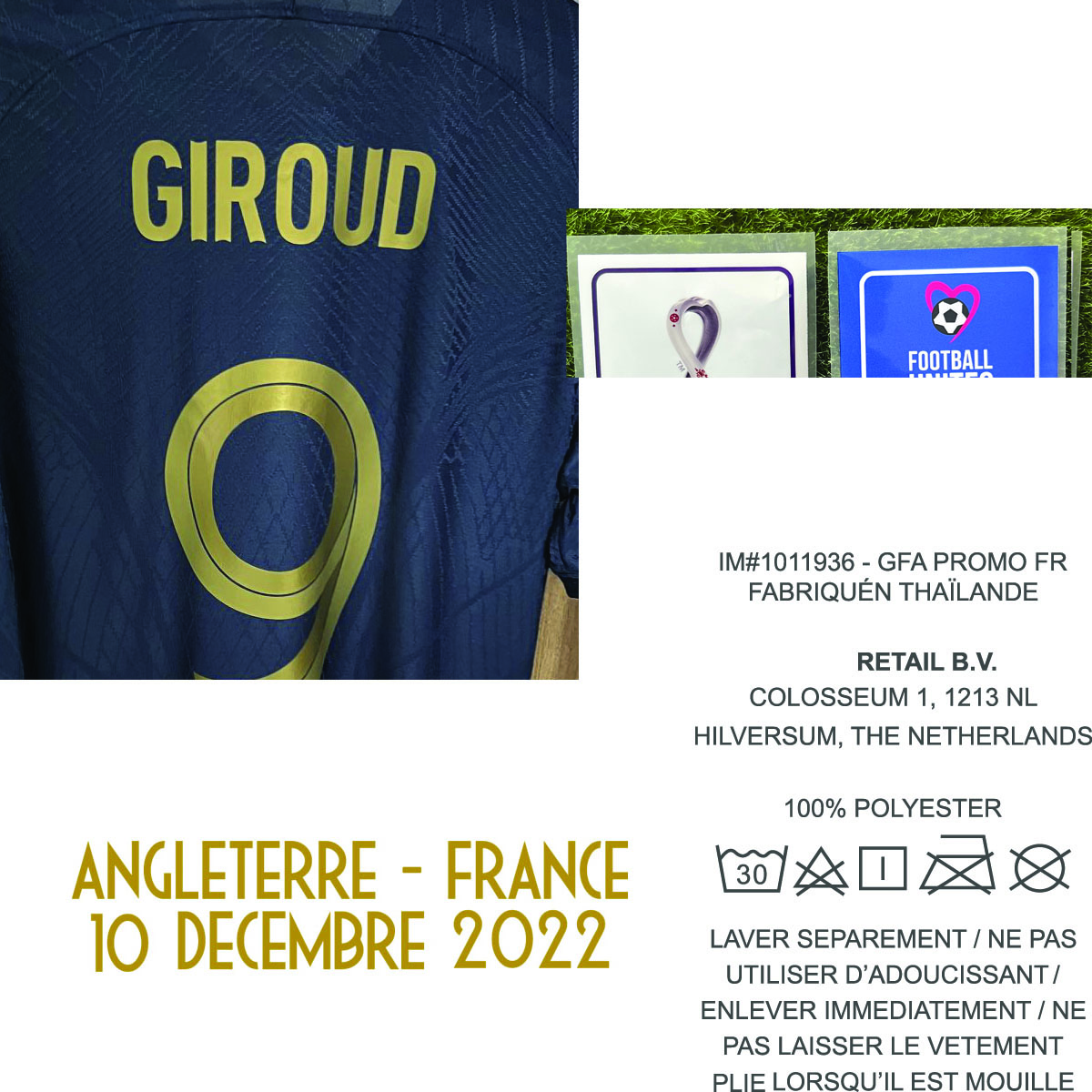 American College Football Wear 2022 Match Worn Player Issue VS Angleterre Giroud GRIEZMANN MBAPPE Dembele Rabiot GIROUD Maillot Custom Name Number Sports Jersey, Player version with match details1 
American College Football Wear 2022 Match Worn Player Issue VS Angleterre Giroud GRIEZMANN MBAPPE Dembele Rabiot GIROUD Maillot Custom Name Number Sports Jersey, Player version with match details1