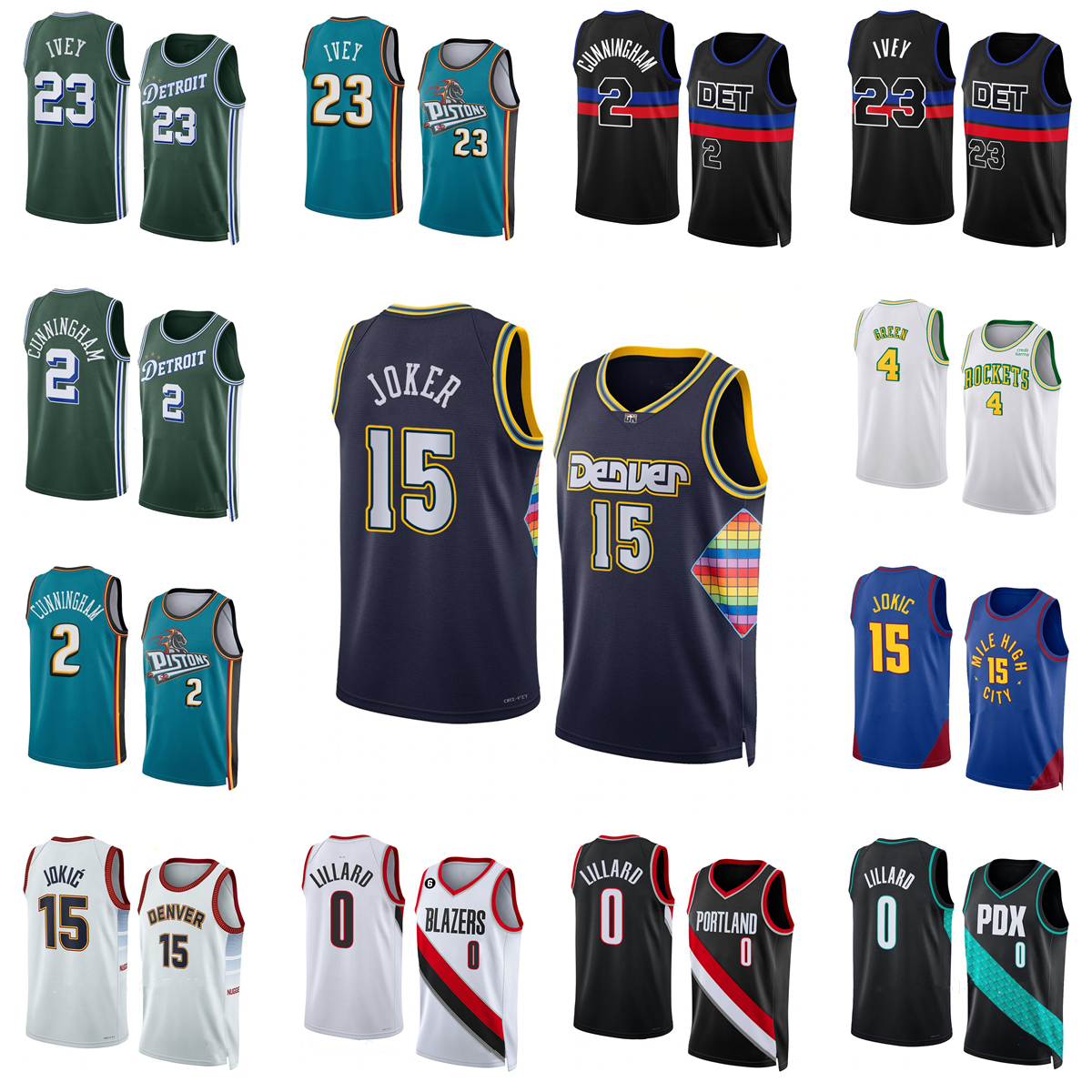 Printed 2022-23 New Basketball Jerseys 2 Cade 23 Jaden Cunningham Ivey 4 Jalen 15 Nikola Green Jokic Christian 0 Braun 
Printed 2022-23 New Basketball Jerseys 2 Cade 23 Jaden Cunningham Ivey 4 Jalen 15 Nikola Green Jokic Christian 0 Braun