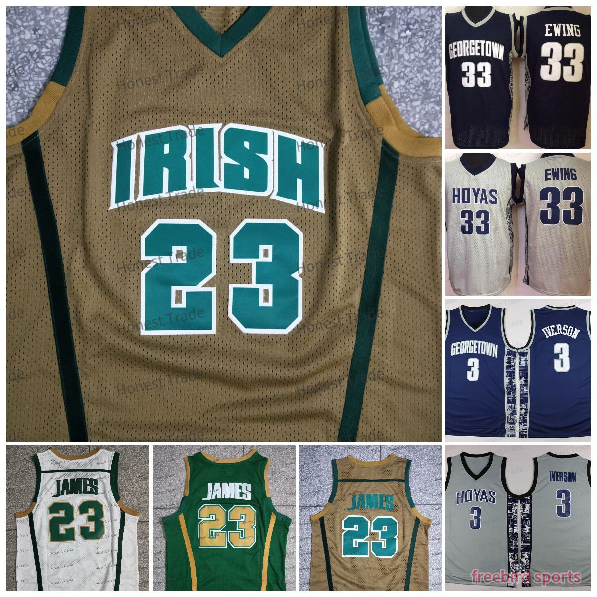 Georgetown Hoyas 33 Patrick Ewing Basketball Jersey St Vincent Mary High School 23 James 3 Allen Iverson Grey NCAA College Jerseys, Men;as
Georgetown Hoyas 33 Patrick Ewing Basketball Jersey St Vincent Mary High School 23 James 3 Allen Iverson Grey NCAA College Jerseys, Men;as