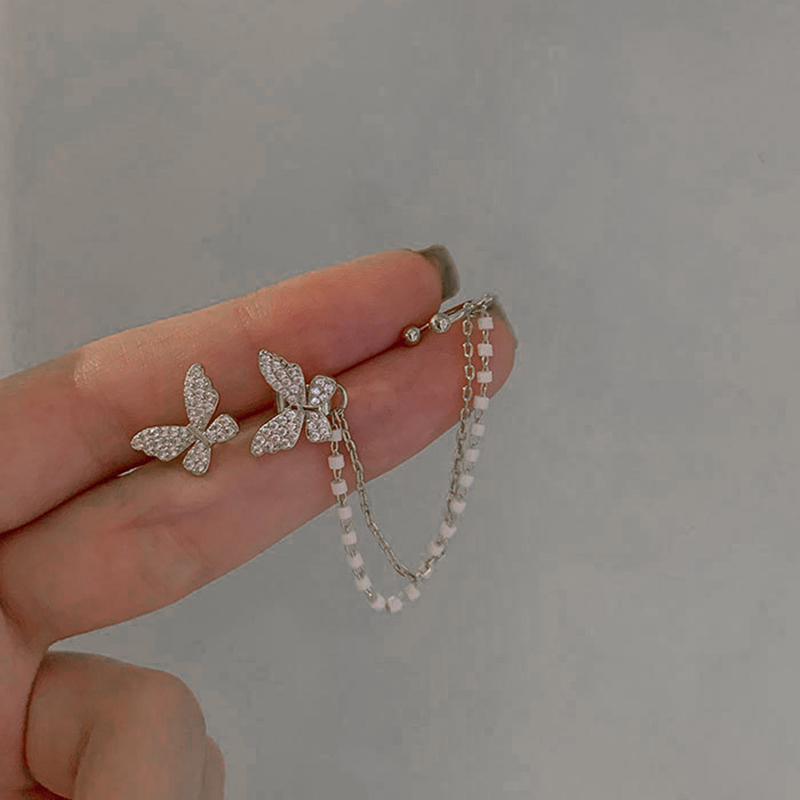 1PC New Fashion Gold Color Moon Star Clip Earrings For Women Simple Fake Cartilage Long Tassel Ear Cuff Jewelry