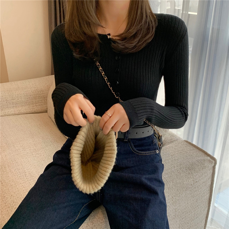 bottoming shirt sweater short and winter Autumn clothes 2022 new net red slim top long sleeve knitting, Ivory
bottoming shirt sweater short and winter Autumn clothes 2022 new net red slim top long sleeve knitting, Ivory
