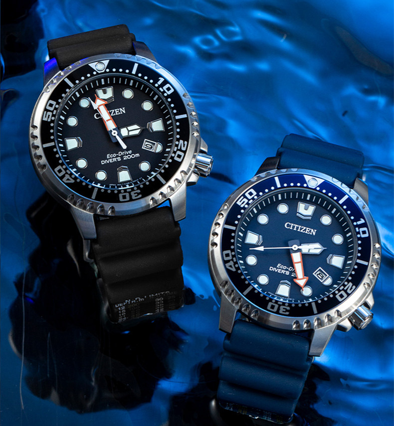 

2023 New Luxury Brand Sports Diving Watch Silicone Luminous Men's Watch BN0150 Eco Driven Series Black Dial Quartz Watch, Blue