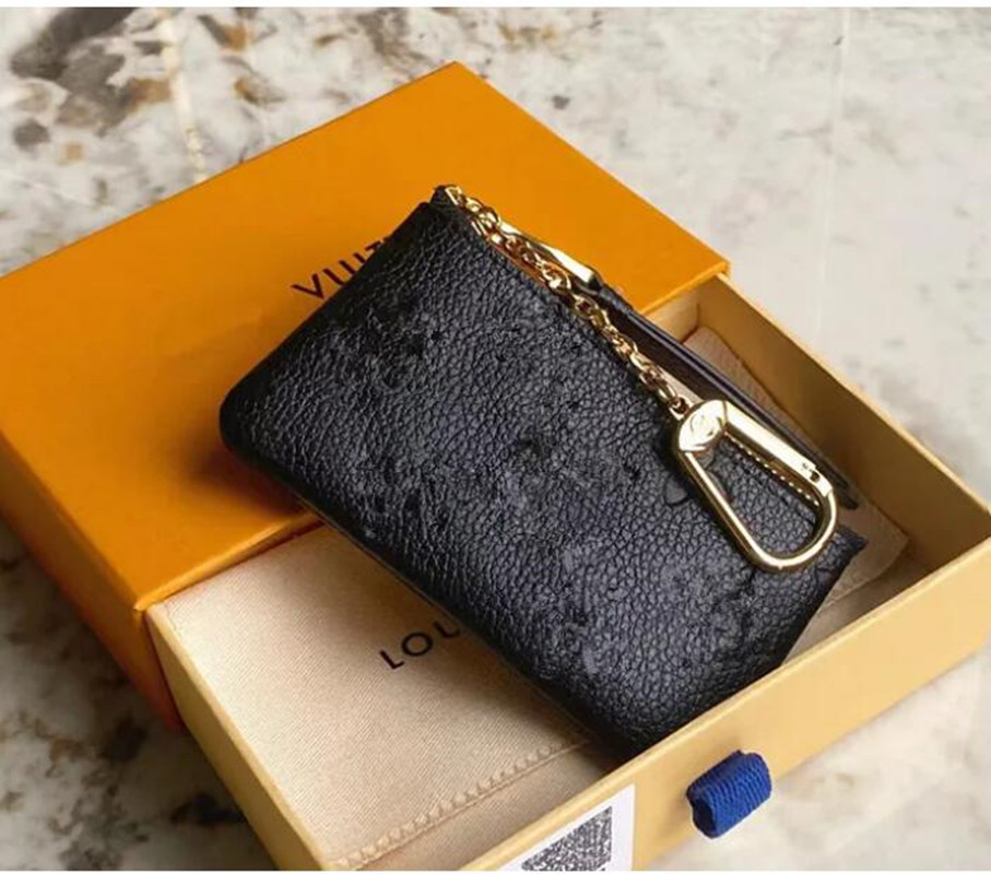 LOUIS VUITTON LV Designers luxurys Purses KEY POUCH POCHETTE CLES Women Mens Key Ring Credit Card Holder Coin Purses Mini Wallet Bag M62650 M80879, Brown flower