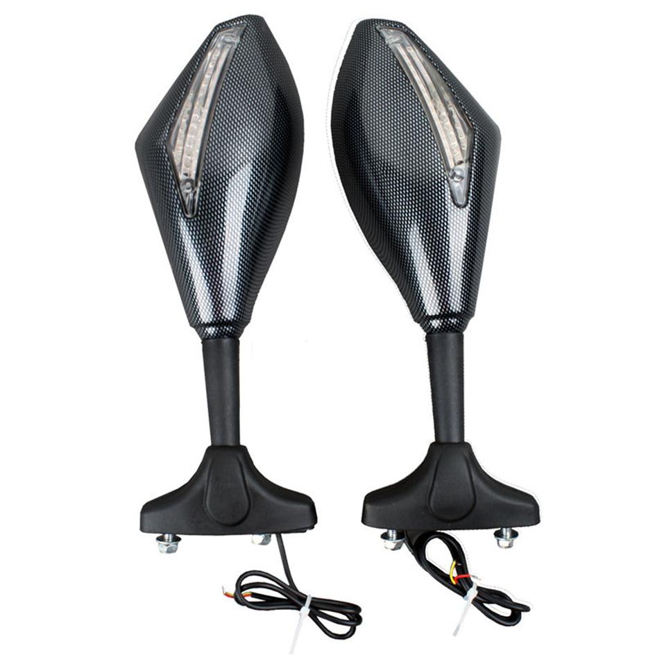 New Turn Signal Integrated Racing Sport Mirrors For Yamaha R1 R6 FZ Motorcycle GSXR 600 750 20012005 20092012 GSXR 1000 200120