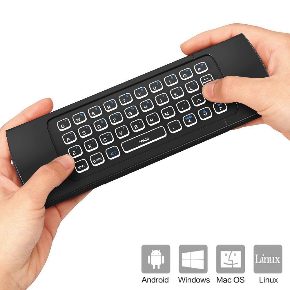 MX3 Backlight Wireless Keyboard With IR Learning 2.4G Wireless Remote Control Fly Air Mouse Backlit For Android TV Box PC i8 T3